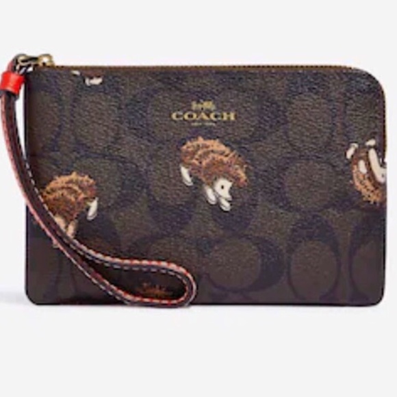 Coach Bags Coach Signature Canvas Wristlet Nwt Hedgehog Signature